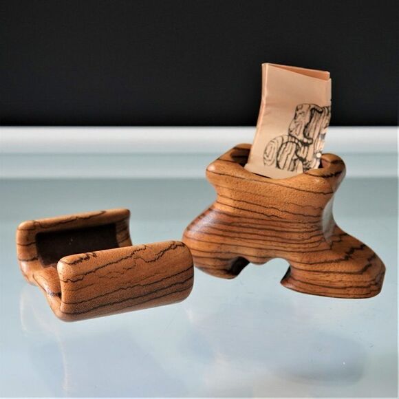 Fred Buss Zebrawood Shoe Shape Jewelry Box - Picture 8 of 12